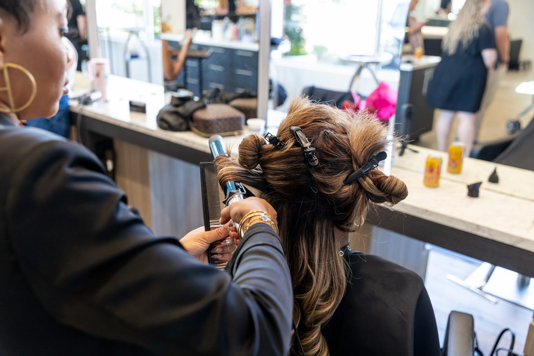 Salon styling for Dallas Cowboys Cheerleaders at Rose Style Studio